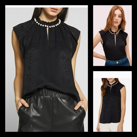 KATE SPADE SHELL PEARL‎ NECK BLOUSE - Picture 1 of 4